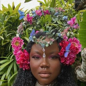 Maternity halo flower headpiece